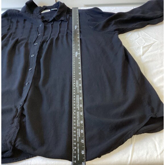 Collections ETC Blouse Top Women's Color Black Size XXL 100% Rayon Long Sleeve - Picture 6 of 6
